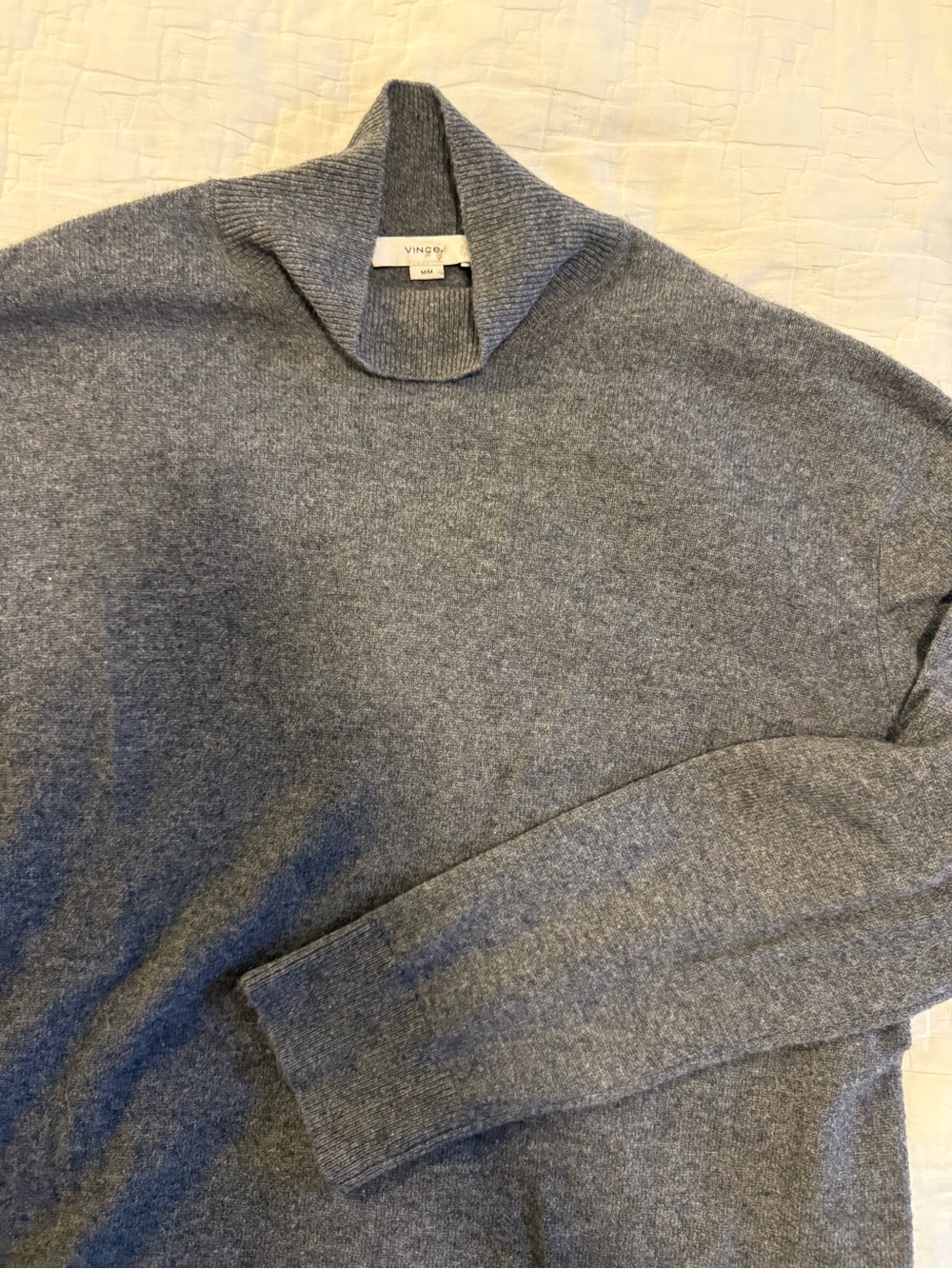 Vince Women’s (fits more oversized)Heather Gray Cashmere-Blend Mock Neck Sweater